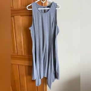 Torrid Gray Fit & Flare Handkerchief Hem Dress